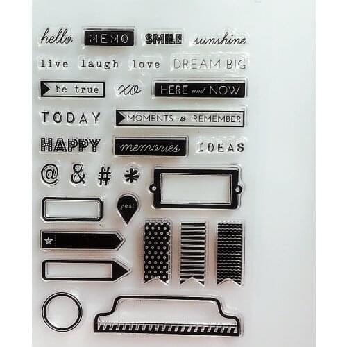 YLCS267 Text Silicone Clear Stamps For Scrapbook DIY Album Paper Card Decoration Embossing Folder Rubber Stamp Tools 11*16cm
