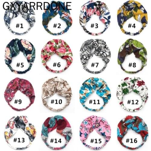 2019 New Women Girls Bohemian Hair Bands Flower Cotton Headbands Retro Cross Turban Bandage Bandanas HairBands Hair Accessories