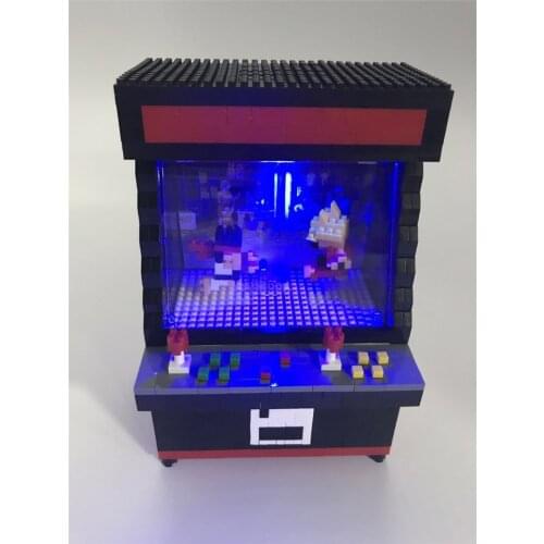 ZRK 1060pc Mirco Blocks Game Street Brick with Shining LED Arcade Fighter Game Black Machine Blocks Educational Toy
