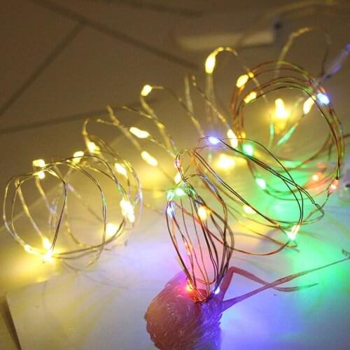 1pc Copper Wire Colored LED Light String Christmas Lights Decorations for Holiday Wedding Party DIY Navidad Decor Fairy Lights