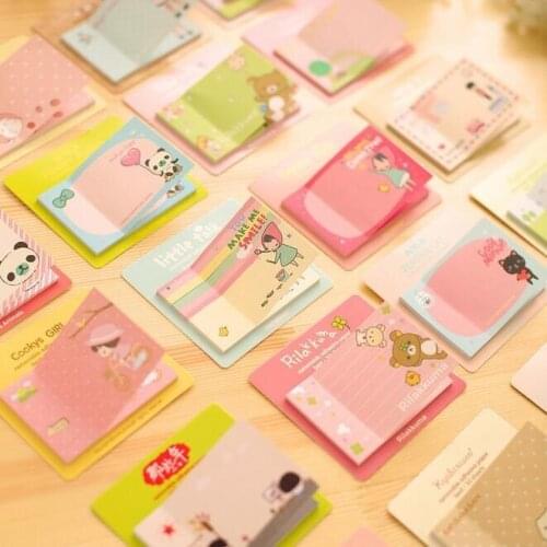 1pack Cartoon image rectangular message notes Mini Memo sticker cute note pads gift memo School office supplies