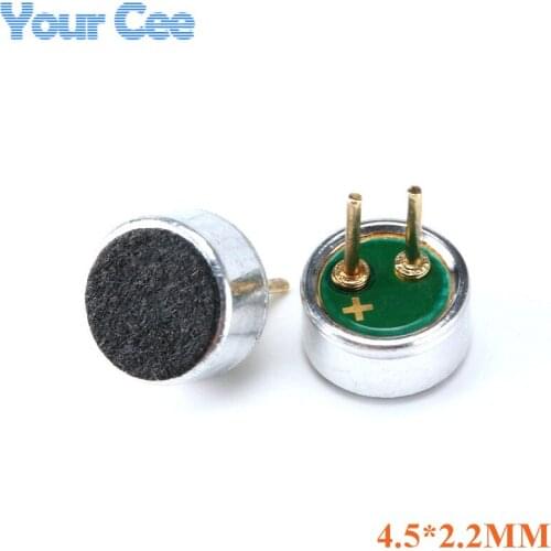 100PCS 4.5 * 2.2mm Capacitive Electret Condenser Electret Microphone MIC Pickup Sensitivity 52DB with pin