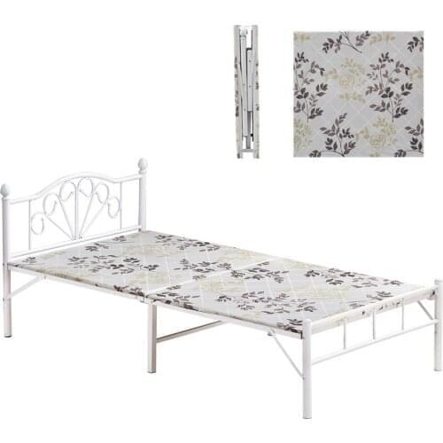 120*190*40cm Foldable Bed Modern Style Home Household Adult Single/Double Person Bed Simple Leisure Iron Frame Folding Bed