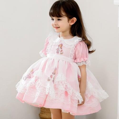 2021 summer new girls' cartoon lace princess skirt girls' party dress childrens Dress Girls' birthday party dress