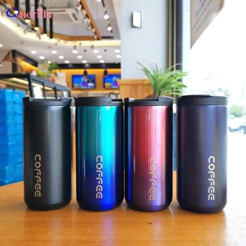 350ml/500ml Coffee Thermos Bottle 304 Stainless Steel Double Vacuum Flask Portable Leak-Proof Thermos Mug Travel Thermo Bottle