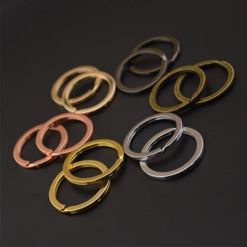 BASEHOME 20pcs/lot 6 Colors 25/28/30/33/35mm Keychain Circle Keyring Findings Fit DIY Keychain Ring Circles Accessories