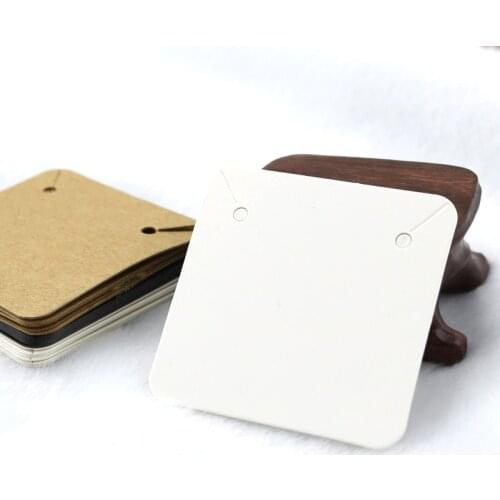 50PCS 5x5cm Blank Kraft Paper Jewelry Display Necklace Cards Hang Favor Label Tag For Jewelry Making Diy Accessories Wholesale