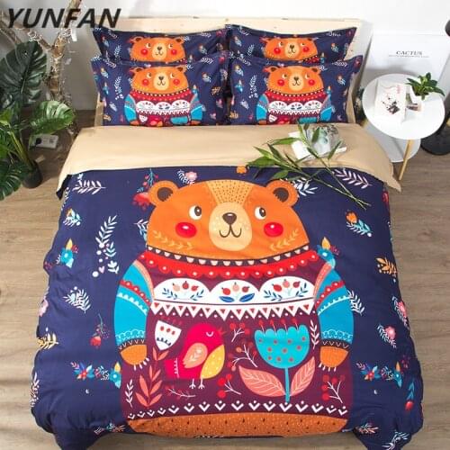 Children Cartoon Cute little bear bedclothes bedding sets 3pcs Duvet Cover Quilt cover pillow cases Home textile export