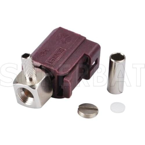 Superbat 10pcs Fakra Jack Right Angle Connector for RG316 RG174 LMR100 for Violet Car GSM