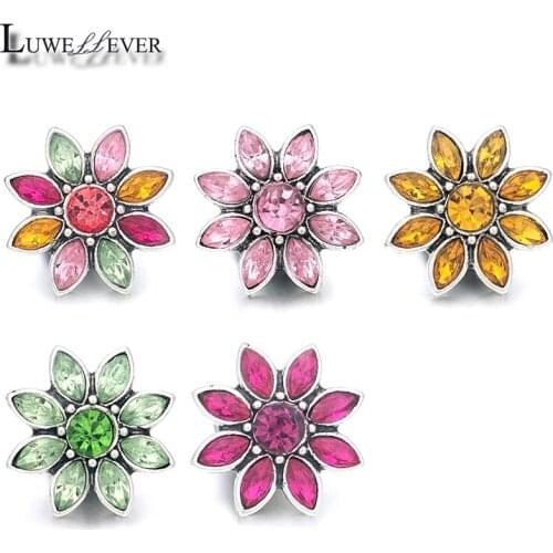 New Component w053 Crystal 18mm Metal Snap Button For Bracelet Necklace Interchangeable Jewelry Women Accessorie Findings