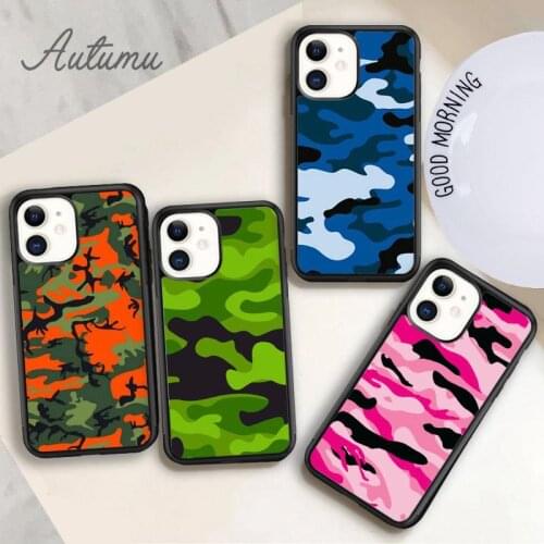 Camouflage Phone Case for iPhone 11 12 Pro Max mini X XR XS SE 2020 5 6S 7 8 Plus Samsung Galaxy S8 S9 S10 Cover shell