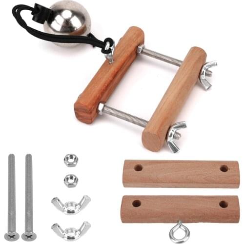 OLO Penis Rings Clamp Male Sex Toys Stretcher Metal Ball Male Penis Training Scrotum Pendant Ball Wooden Testicle Crusher