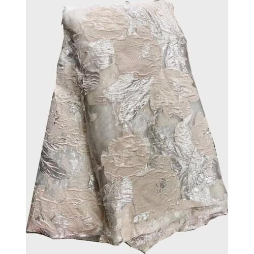 2021Newest Design Brocade Organza Lace Fabrics Nigerian Jacquard Brocade Cloth African Tulle Net Lace Material For Sewing Dres