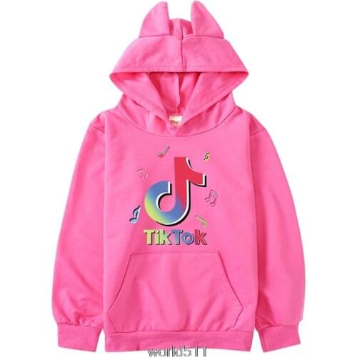 Fashion Tik Tok Hoodie Sweatshirts with Cat Ear Toddler Girls Fall Clothes for Kids Hoodies Baby Boys Sweaters Casual Coats