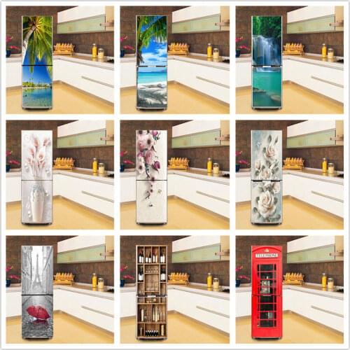 60x150cm Refrigerator Sticker Self-adhesive Vinyl DIY Poster Fridge Refurbish Cabinet Door Decorative Wallpaper Home Decor Mural