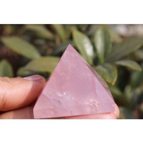 NATURE rose QUARTZ CRYSTAL PYRAMID POINT HEALING