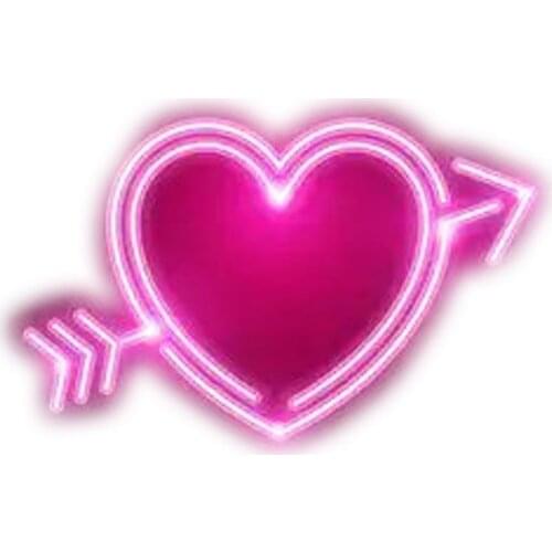 Neon Signs Heart Arrow Glass Neon Light Sign Aesthetic Room Decor Wall Signs Neon Love for Home Room Studio Anime Room Decor