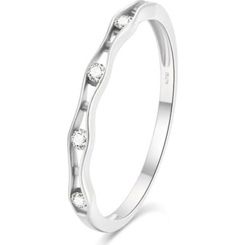 EDI Half Eternal Wedding Band Pea Design 14K White Gold 0.25ctw G/SI Natural Diamond Tail Ring Stack Ring Anniversary Ring Gift