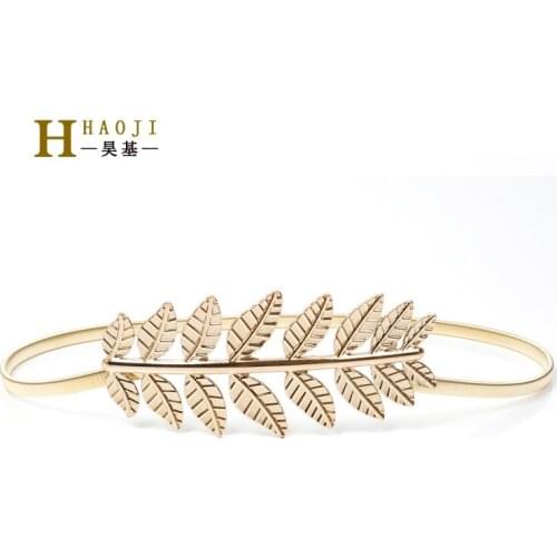 Metal buckle belt for dresses women ladies elastic waist chain belts female gold thin belts fashion 2018 waistband RT132