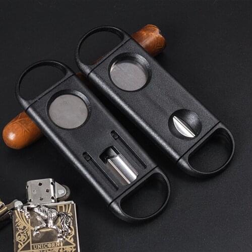 Cigar cutter V-cut double-opening scissors Cigar V-shaped dual-purpose scissors Portable Cuban cigar cutter cigar accessories