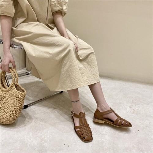 Female Sandal Comfort Shoes For Women Breathable Closed Toe Sandals 2021 Womens shoes Ladies Comfort Block Retro Gladiator