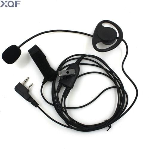 Walkie Talkie Earpiece PTT D Type Earhook With Mic for Baofeng UV-5R UV-82 BF-888S Kenwood TK-3207 TK-3107 TK-2207 TK-378G