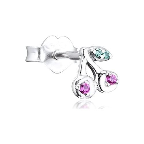 Cherry Earring 100% 925 Sterling Silver Jewelry My Stud Earring for Women Men Gift free shipping SE020