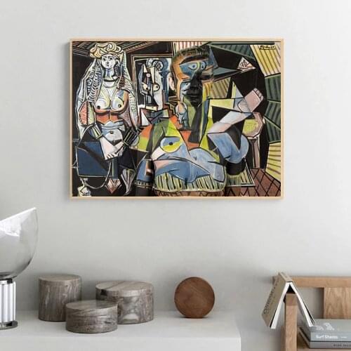 Women Of Algiers by Pablo Picasso Posters and Prints Oil Painting on Canvas Wall Art Picture for Living Room Cuadros Decoration