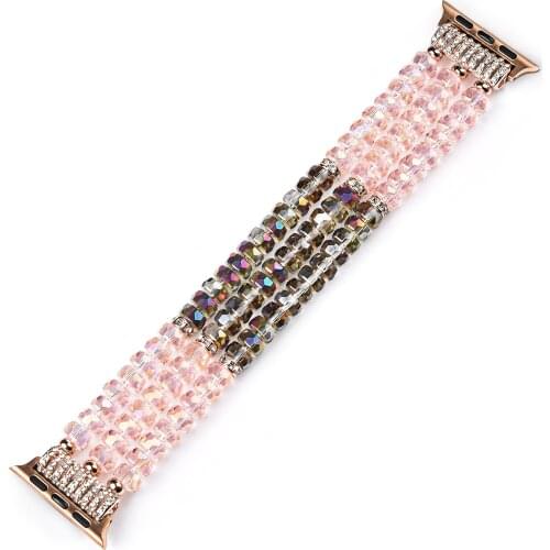 Wristband For Apple Watch strap 6 5 4 3 2 1 Bands 40mm 38mm 42mm 44mm Women Elastic Bling Crystal Bracelet Luxury Jewelry Strap