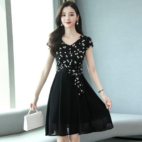 2021 Spring Summer Black Print Chiffon Sexy Mini Dress 3XL Plus Size Vintage Runway Dresses Elegant Women Bodycon Party Vestidos