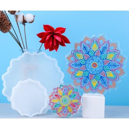 1 Set Flower Coaster Silicone Mold Resin Casting Molds For DIY Crystal Epoxy Resin Coaster Home Decoration Crafts Tools Mould
