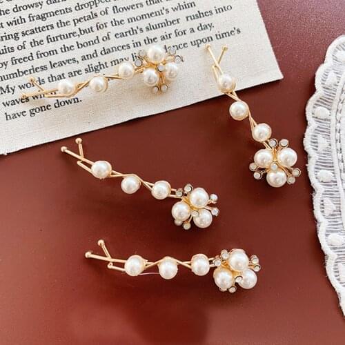 1pc Women Metal Pearl Hair Clip Wave Hairpins Barrettes Hair Styling Tool Hair Accessories Hair Clip Hairpins for Girls