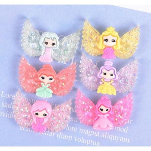 10pcs/lot kawaii Angel resin cabochons resin cartoon princess resin flatback resin crafts accessories 25×27mm