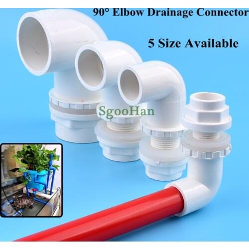 2~20pcs ID 20~50MM PVC Pipe Aquarium Fish Tank 90° Elbow Drainage Connector Overflow Thread Home DIY Water Tank Supply Joints
