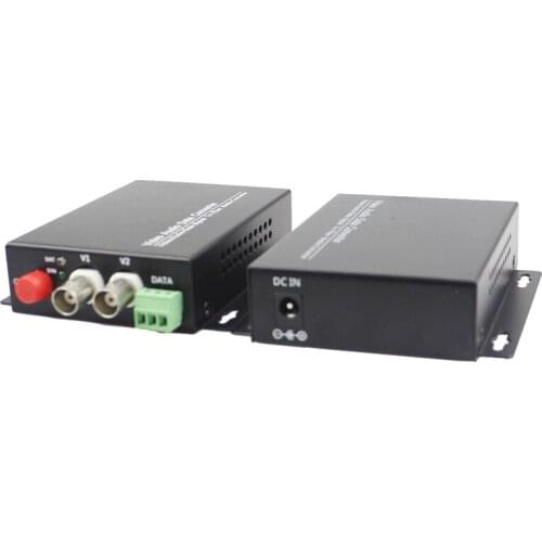 2 Channels Fiber Digital monitoring Video/Audio/Data Optical video fiber converter with 1 Channels 485 reverse data single fiber