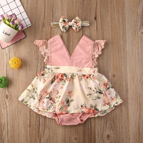 Cute 2pcs Rose Flower Newborn Baby Girls Romper Tutu Dress Jumpsuit Outfits Clothes