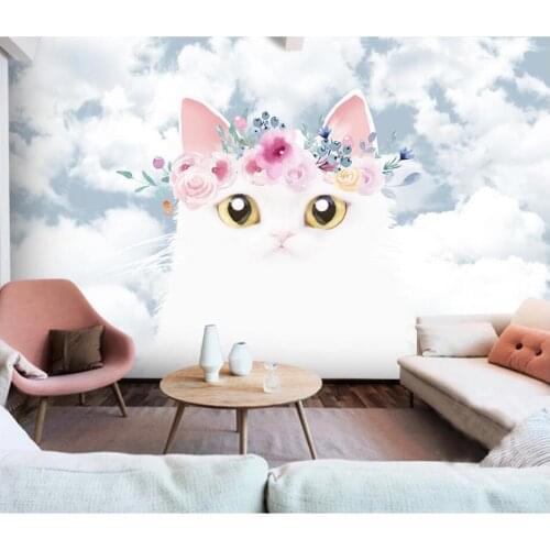 3d wallpaper custom photo Modern cartoon cute kitten childrens room background home decor 3d wall mural wallpaper for walls 3 d