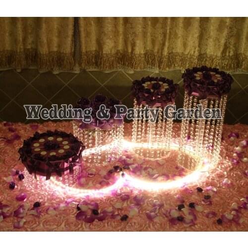 4pcs/lot Small size Wedding Cake Stand crystal cake holder Round Crystal wedding cake Cupcake stand D15,15,20,25,H40,30,20,10