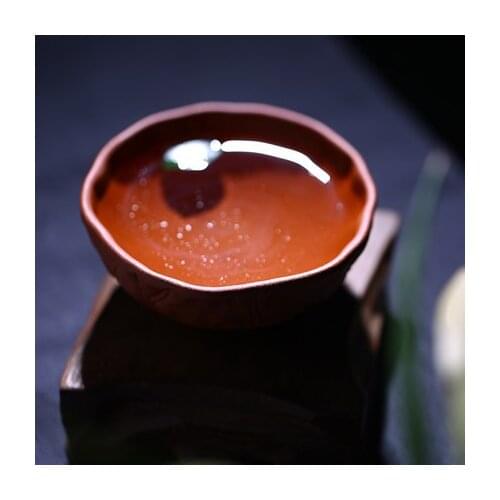 75ml Yixing China crude ore purple clay cup down slime mud cup exquisite small mouth cup single incense cup Free Shipping