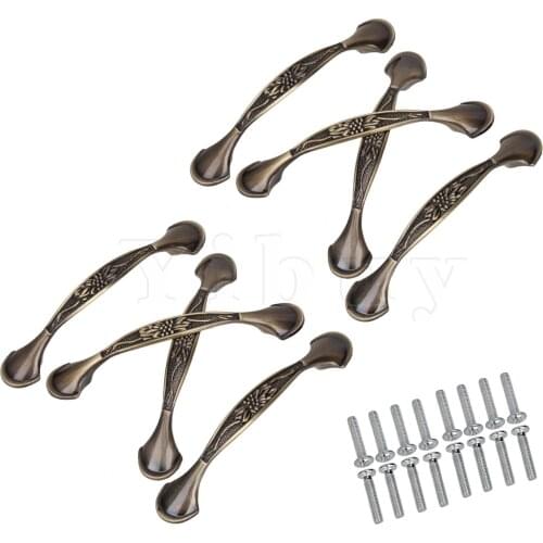 8 x Zinc Alloy Bronze Cabinet Drawer Handle Hole Pitch 96mm Pulls Parts