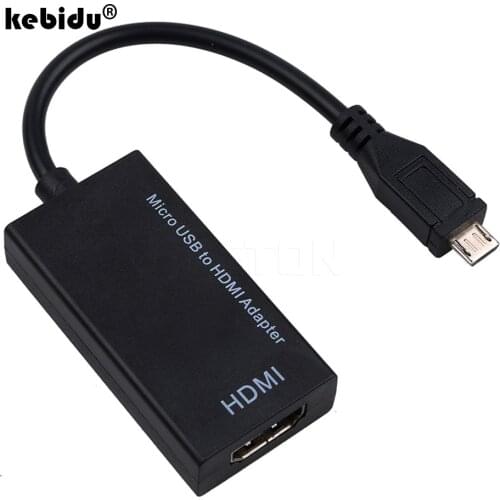 Kebidu 1080P HD HDTV Adapters Micro USB To HDMI-compatible Male to Female Adapter Cable For Samsung Galaxy HUAWEI