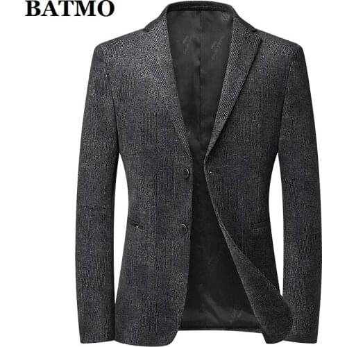 BATMO 2021 new arrival plaid casual men blazer ,mens suit jacket blazers plus-size M-4XL 2503