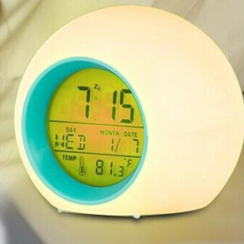 Hot Newest Colorful Alarm Clock Creative Circular Temperature Monitoring Snooze Function With Temperature Function Fast Delivery