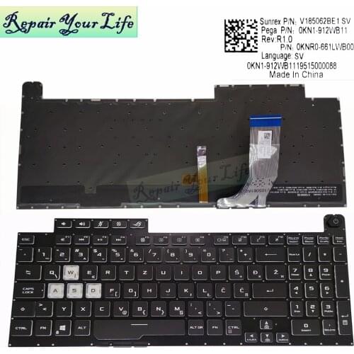 WB SV Croatian RGB backlit keyboard for ASUS ROG G731 G731GT gaming laptop Keyboards light G731GW G731GU 0KNR0 661MWB00 661LWB00