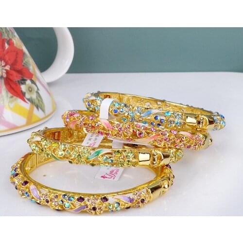 Cloisonne bracelet Female crystal drilling hollow out fine Perfect circle 18KGP bracelet for 1pcs