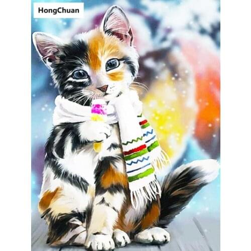 Cute cat fast delivery 5D DIY square/round diamond painting mosaic diamond cross stitch home decoration art gift
