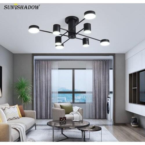 Minimalist Black&Gold Modern LED 8/6 Heads Chandelier For Living room Bedroom Kitchen Dining room Indoor Fixture Light Lustres