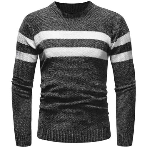Striped Sweater Men Casual Slim Fit Mens Black Pullovers Sweaters Harajuku O Neck Pull Homme de Marque Chompas Para Hombre XXXL
