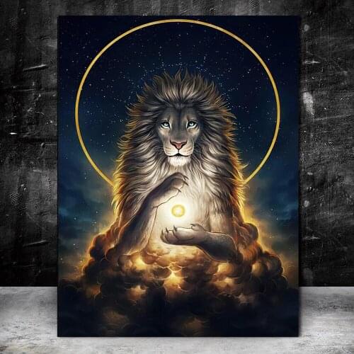 Nordic Lion Wolf Abstract Animal Print Wall Art Canvas Print Paintings Posters For Living Room Bedroom Home Decoration No Frame
