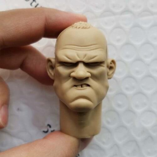 1/6 Gangsters Kingdom Unpainted Head Models Cartoon Comic Version for 12''Figures Bodies Accessories DIY